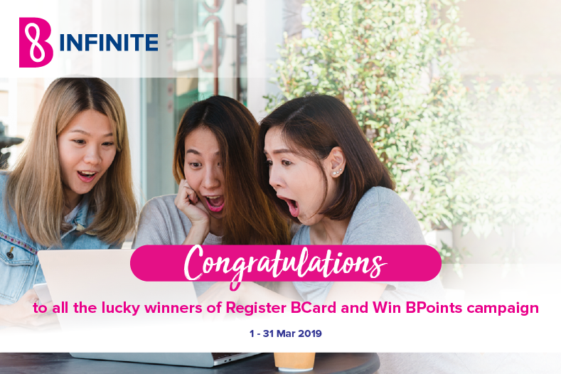 Winners Announcement for Register BCard and Win BPoints